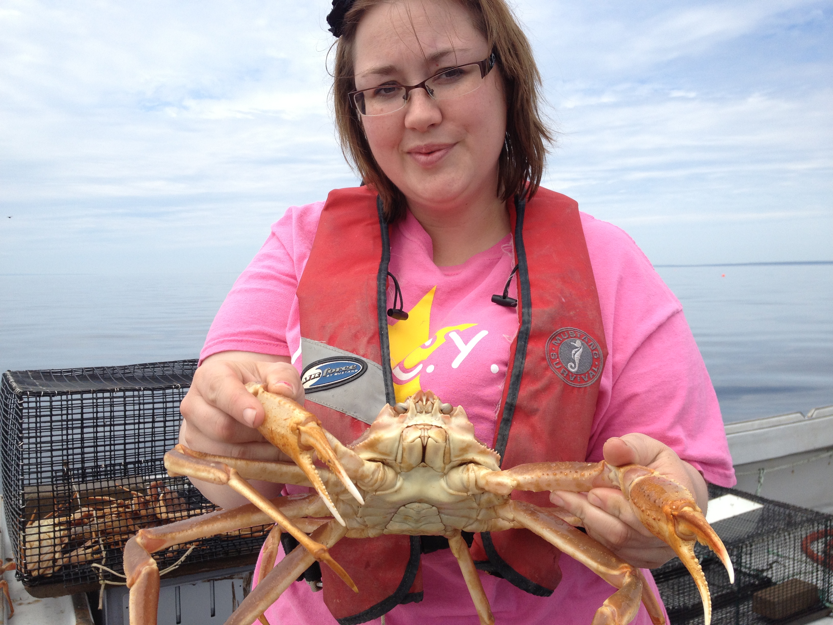 Sarah and a Crab